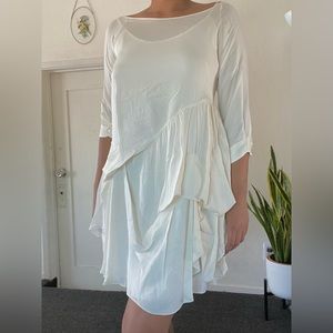 Morgane Le Fay Ivory Silk Dress